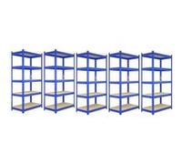 5 x Q-Rax étagères de stockage 180cm x 90cm x 50cm bleu