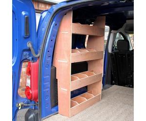 Monster Racking Peugeot Partner II Fourgon de livraison Véhicule d'atelier Aménagement de véhicule Système de tri Rangement d'outils Étagère Étagère en bois Système d'étagères Structure d'étagères Éta