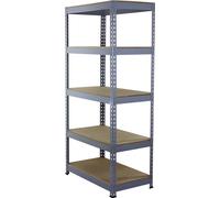 Monster Racking Q-Rax : étagère de garage, étagère de cave, étagère de stockage, étagère d'atelier, étagère pour charges lourdes, étagère industrielle, étagère en acier, 5 tablettes, 90 cm L x 50 cm l