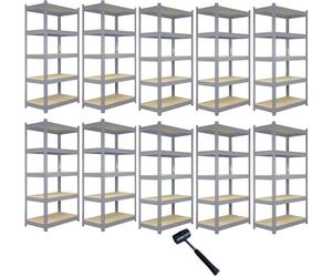 Monster Racking Q-Rax : étagère de garage, étagère de cave, étagère de stockage, étagère d'atelier, étagère pour charges lourdes, étagère industrielle, étagère en acier, 5 tablettes, 90 cm L x 50 cm P