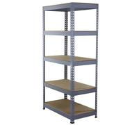Monster Racking Q-Rax : étagère de garage, étagère de cave, étagère de stockage, étagère d'atelier, étagère pour charges lourdes, étagère industrielle, étagère en acier, 5 tablettes, 90 cm L x 50 cm l