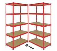 Offre spéciale Monster Racking : 1 étagère d'angle Z-Rax 90 cm + 2 étagères de rangement Z-Rax 90 cm ; étagère de garage, étagère en acier, étagère industrielle, étagère d'atelier, étagère à emboîter,