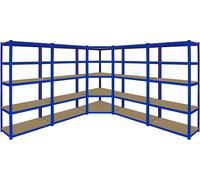 Monster Racking T-Rax : étagère d'angle de 90 cm et 4 étagères de garage T-Rax de 90 cm ; étagère en acier pour atelier, cave, usage industriel, entrepôt ou présentation de marchandises 100 % sans vis