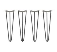 Monster Shop SKISKI Legs - 4 Pieds de Table en Épingle à Cheveux 40,6cm 3 Tiges en Acier Brut Épaisseur 10mm