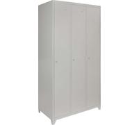 MonsterShop - Armoire à 3 portes, armoire de vestiaire, armoire à casiers, casier, armoire de garde-robe, casier en acier, armoire en acier, armoire de rangement, armoire, casier 180 cm H x 90 cm L x 