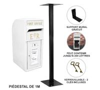 Monstershop Boîte aux Lettres Mariage avec Support - Blanche