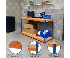 Monstershop Établi Ajustable 2 Niveaux S-Rax