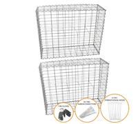 MonsterShop Lot de 2 Paniers de Gabions 100x95x30 cm