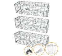 Monstershop Lot de 3 paniers gabions 100x30x30