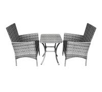 MonsterShop Salon bistro de jardin 2 places Gris clair