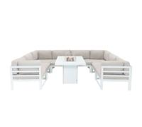 Monstershop Salon de jardin aluminium - Blanc