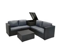 Rotin Modulaire Ensemble de meubles 6 pièces - Noir