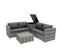 Rotin Modulaire Ensemble de meubles 6 pièces - Gris