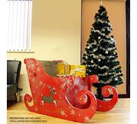 Traîneau du Père Noël Personnalisable en MDF Naturel - MonsterShop - Grande Capacité - 120x75x60cm