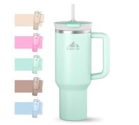 Mont-Clair Tumbler 40oz - Étanche Mug Isotherme avec Paille Couvercle Poignée - Gourde boissons chaudes et froides - Froid pendant 10 heures - Glacé pendant 48 heures - 1200ml - Matcha Vert