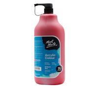 Mont Marte Discovery School Peinture acrylique - Rouge Brillant - 2 litres. Idéale pour les étudiants et les artistes. Excellent couvrant et séchage rapide. Capuchon à pompe inclus.