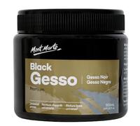 MONT MARTE Gesso 500ml - Noir - Apprêt idéal pour les peintures Acryliques et les Peintures à l'huile - Apprêt parfait pour les Toiles
