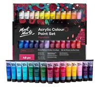 Mont Marte Kit de peinture acrylique pour toile, bois, tissu, cuir, carton, papier, MDF, métal et travaux manuels