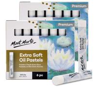 Mont Marte Lot de 2 pastels à l'huile extra doux de qualité supérieure, couleurs pastel à l'huile naturelle, vibrants, beurrés, polyvalents pour mélange, superposition et ombrage, coloriage et croquis