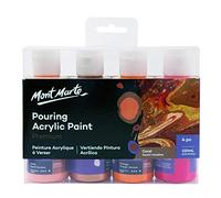 MONT MARTE Lot de 4 flacons de peinture acrylique de qualité supérieure, corail, 120 ml, peinture acrylique pré-mélangée, convient pour une variété de surfaces, y compris la toile tendue, le bois, le