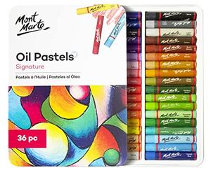 MONT MARTE Pastels à l'huile - 36 Pièces - Pastel Sec Doux pour l'Art - Couleurs intenses, haute Pigmentation - Idéal pour la Peinture et le Dessin