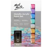 MONT MARTE Peinture Acrylique Metallique - 8x36 ml - Couleurs Brillantes Résistantes à la lumière et d'une Grande Opacité