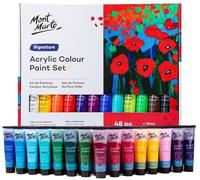 MONT MARTE Peinture Acrylique Premium - 48 pièces en tubes de 36ml - Idéal pour la Peinture Acrylique - Couleurs brillantes avec une grande opacité - Parfait pour les Débutants, Professionnels