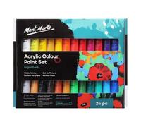 MONT MARTE Peinture Acryliques Premium - 24 pièces en tubes de 36ml - Idéal pour la Peinture Acrylique - Couleurs brillantes avec une grande opacité - Parfait pour les Débutants, Professionnels