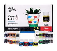 MONT MARTE Peinture Ceramique - 26 pièces x 20ml - Peinture sur Verre Opaque - Peinture Porcelaine pour peindre des Tasses, Vases, Verres et Bols