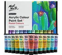 MONT MARTE Signature Lot de 24 peintures acryliques pastel de 36 ml, bonne couverture, finition semi-mate, idéale pour la plupart des surfaces d'art et d'artisanat.