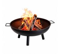 Montafox Brasero Jardin Ø 58 cm Métal Foyer Extérieur Terrasse Bois | Vasque à Feu, Feu de Camp, Trépied, Poignées, Charbon, Briquettes, Camping, Épaisseur 2 mm, 2,5 kg, Plein Air