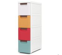Montage facile meuble de rangement 4 tiroirs sur roulettes organisateur étroit pour petit espace