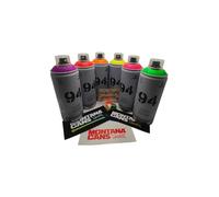 Montana Colors MTN Lot de 94 bombes aérosols fluorescents + 3 buses de rechange de différentes tailles 400 ml
