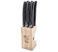 MONTARGO Laguiole Premium Line couteau à steak black stonewash 6 pcs., hauteur : 65 mm