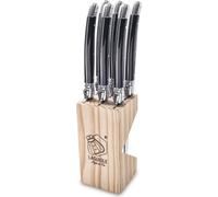 MONTARGO Laguiole Premium Line Couteaux à steak noirs, 6 pièces, hauteur : 60 mm