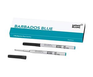 Montblanc 116219 Recharge pour Stylo Bille Montblanc - 2x Barbados Blue - Bleu Turquoise - M - Taille Medium