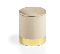 MONTEMAGGI Pouf glamour velours couleur noisette H38
