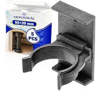 MONTERAL 5X Clip Plinthe Cuisine 50x39 mm pour Pied de Meuble Reglable | Fabriqué en Résistant Plastique Couleur Noire - Garantie de 10 Ans - MONTERAL