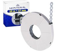 MONTERAL Bande Perforée Métallique 10 m x 17 mm pour Travaux de Montage en Construction Plomberie Installations Électriques - Feuillard Perforé Fabriquée en Acier Galvanisé - Garantie de 10 Ans