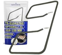 MONTERAL Élément Chauffant Inférieur pour Grill Electrique 1000W 230V 318x159 mm avec Le Code Original TS-01041760 pour Tefal OptiGrill+ XL - Garantie de 10 Ans