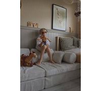 Montessori Speelbank Luxe - Grijs en velours côtelé