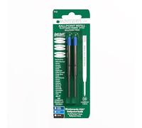 Monteverde Recharge Stylo à bille Pointe Super Large Rouleau Souple Compatible Stylos à bille Parker - Bleu (Lot de 2)