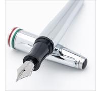 Monteverde USA Aldo Domani Italia Stylo-plume chromé à pointe fine avec flacon d'encre et convertisseur et cartouches inclus Plume JoWo allemande