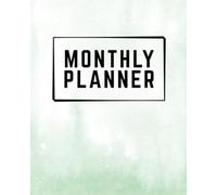 Monthly Planner: Desk Calendar with Minimalist Layout, Undated for Easy Goal Setting & Tracking, Productivity & Scheduling Green Gradient Cover Design