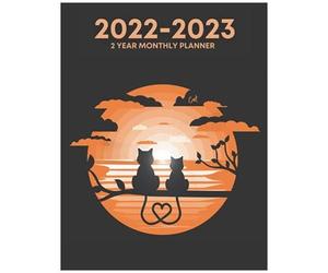 Monthly Planner: For Perfect Time Management 24 Months Agenda Schedule Organizer 4 Pages Per Month With Plenty Of Space For Notes Cats Love Cover Gifts For Women , Man , Friends , Coworkers