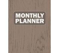 Monthly Planner: Undated Desk Calendar with Minimalist Layout, for Easy Goal Setting & Tracking, Productivity & Scheduling, Brown Wood Grain Cover Design