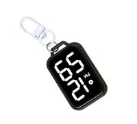 Montre avec porte-clés - PP 12g Mini numérique tactile silencieux | Mini garde-temps avec affichage à faible luminosité, porte-clés horloge mode silencieux avec affichage numérique, accessoire, noir