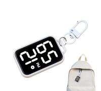 Montre avec porte-clés - PP 12g Mini numérique tactile silencieux | Mini garde-temps avec affichage à faible luminosité, porte-clés horloge mode silencieux avec affichage numérique, accessoire, blanc