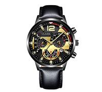 Montre-bracelet analogique pour homme avec boîtier en acier inoxydable et piles, E, One Size