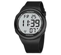 Montre connectée pour personnes âgées, avec écran LCD, chiffres de grande taille, couleur noire